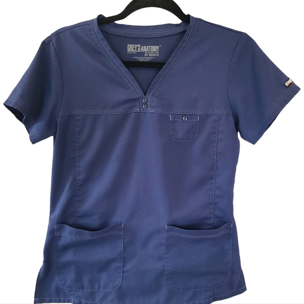 Grey's Anatomy By Bsrco Women's Scrub top size small Blue